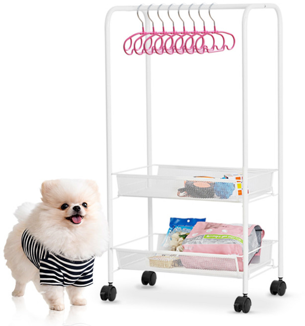 네이쳐리빙 토모 강아지 2단 수납 행거 + 옷걸이 S 10p + M 10p, 1세트