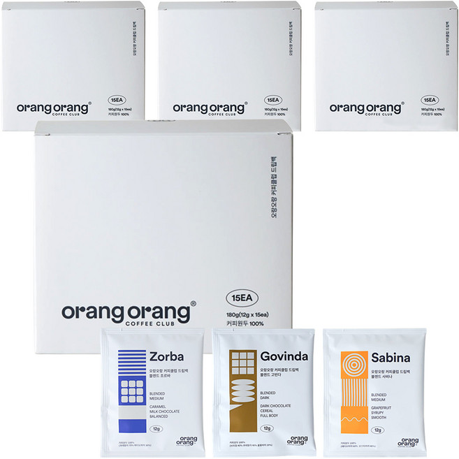 orang orang 濾掛咖啡, 12g, 15包, 4盒
