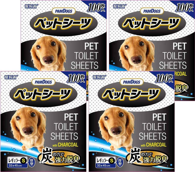 PAMDOGS 幫狗適 寵物竹炭尿布 厚型, 4個, 100片