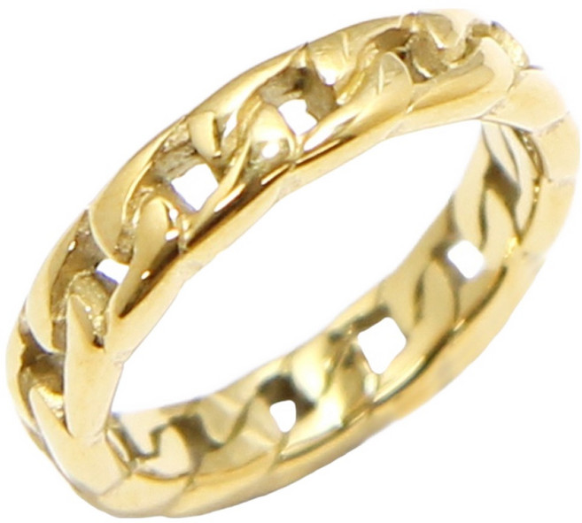 인디라벨 써지컬스틸 유광 슬림골드 반지