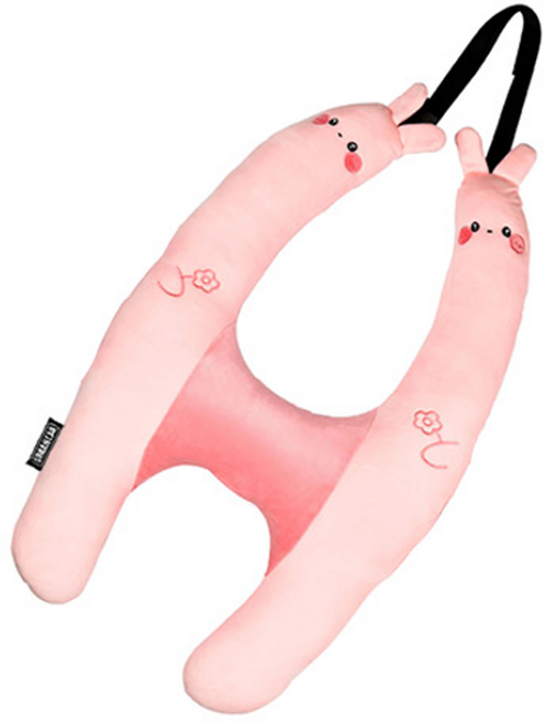 어반카 카툰 안전벨트 수면쿠션, 핑크, 1개