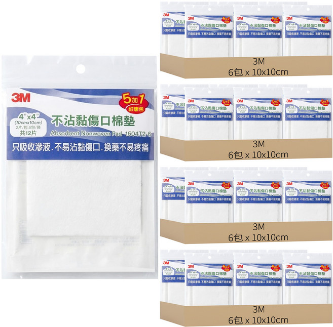 3M 不沾黏傷口棉墊, 2片, 24包