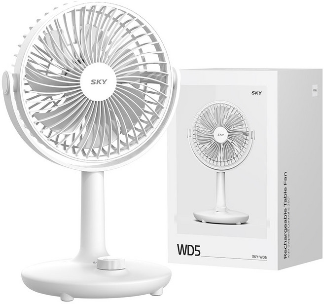 SKY 윈드 WD5 탁상용 선풍기, SKY-WD5, 화이트