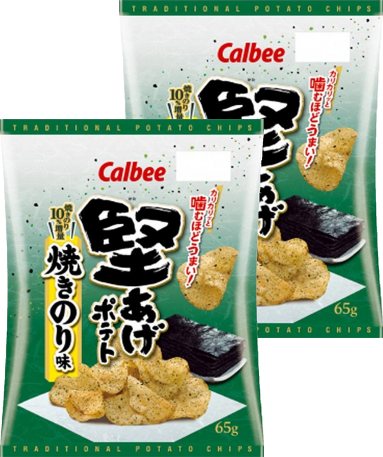 Calbee 卡樂比 Kataage Potato 堅脆洋芋片 烤海苔風味, 65g, 2包
