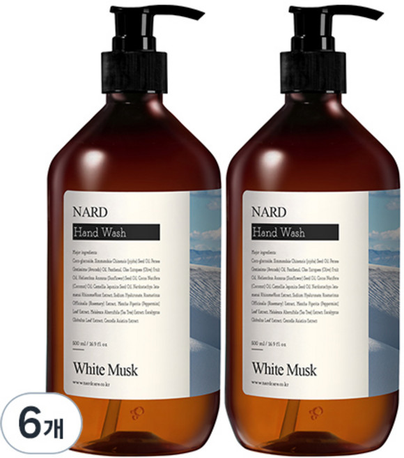 부케가르니 나드 리프레쉬 퍼퓸드 핸드워시 화이트머스크향, 6개, 500ml