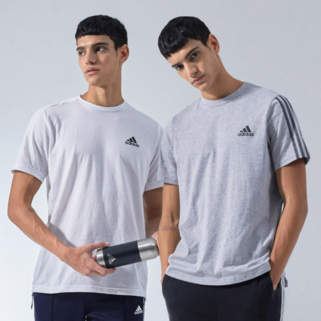 아디다스 남성용 에센셜 반팔 티셔츠 2종 세트 ASMYKBL01