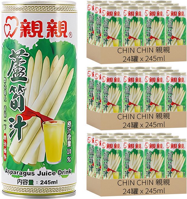 CHIN CHIN 親親 蘆筍汁, 245ml, 72罐