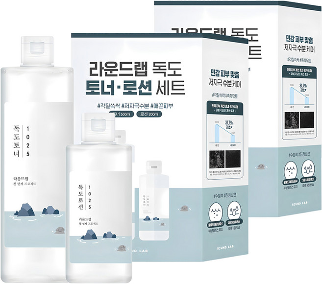 라운드랩 독도 토너 500ml + 로션 200ml 세트, 2세트