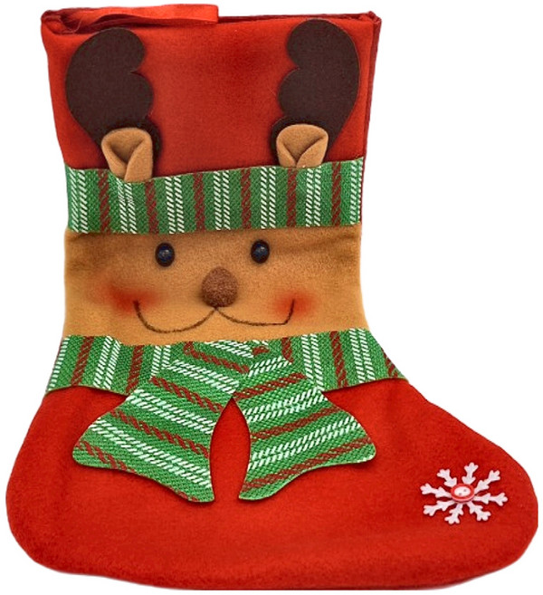 紅底聖誕襪 3歲以上, 麋鹿, 1個