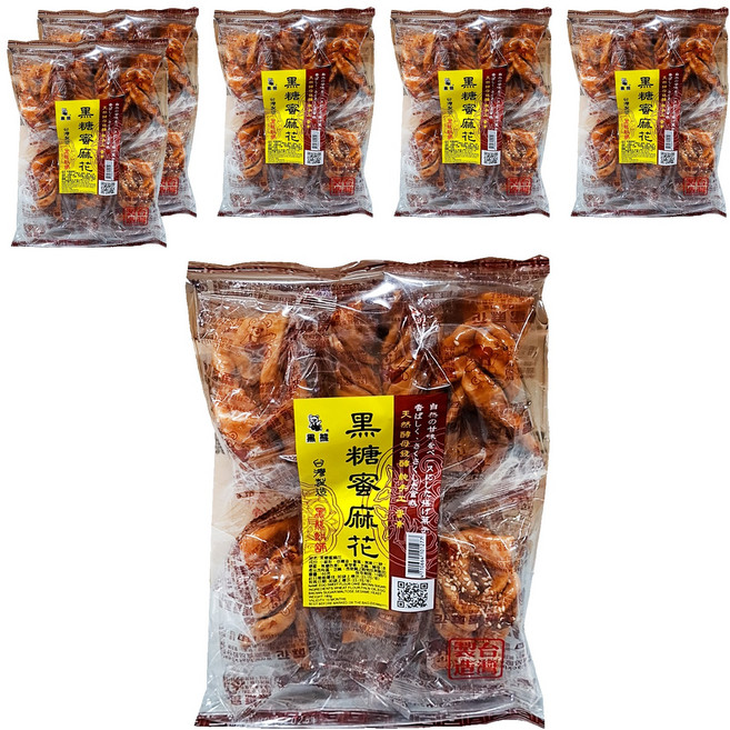 黑熊 黑糖蜜麻花, 180g, 6袋