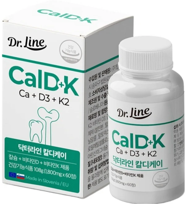 닥터라인 칼디케이 Ca D3 K2, 60정, 1개 - 쿠팡