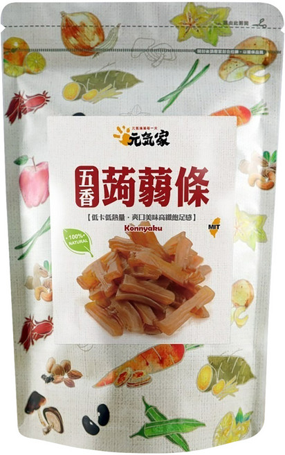 元氣家 高纖五香蒟蒻條, 200g, 1包