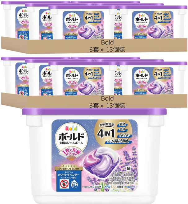 Bold 日本原裝進口 新四合一洗衣膠囊 薰衣草與茉莉花香, 12套, 13個裝