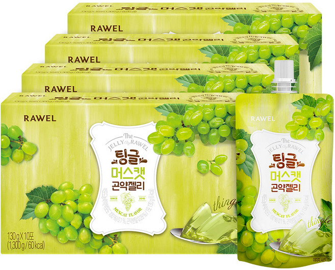 RAWEL 低卡蒟蒻果凍飲 麝香葡萄口味, 40入, 130g