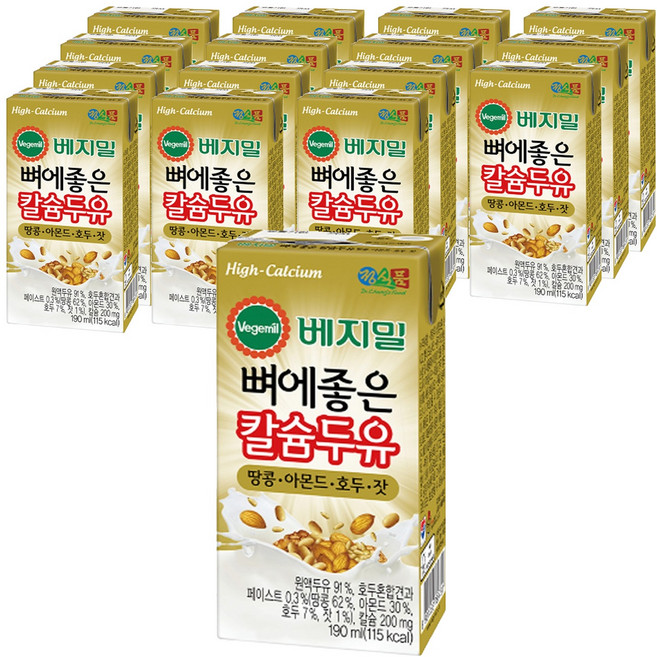 Vegemil 高鈣綜合堅果豆奶, 190ml, 16個