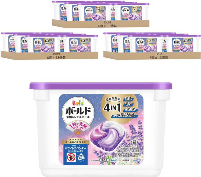 Bold 日本原裝進口 新四合一洗衣膠囊 薰衣草與茉莉花香, 18套, 13個裝