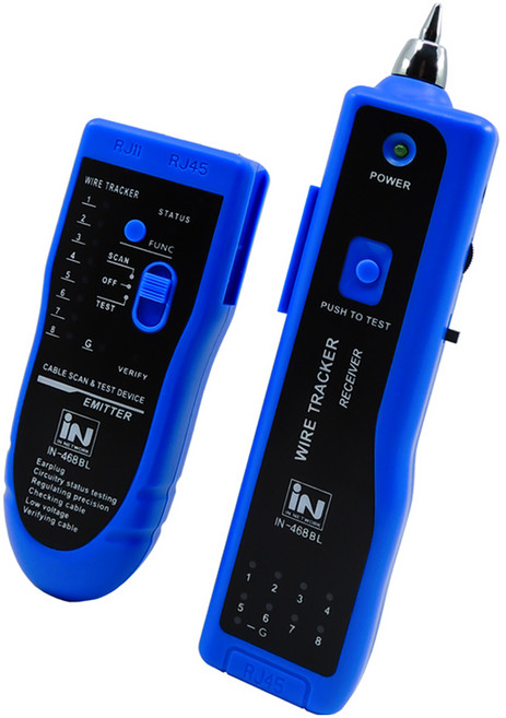 인네트워크 케이블 탐지 와이어 트래킹 분리형 랜 테스터기 IN-468BL, 1개