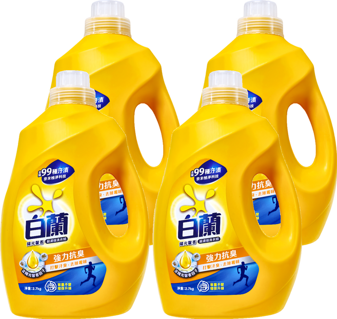 白蘭 超濃縮洗衣精 陽光馨香, 2.7kg, 4桶