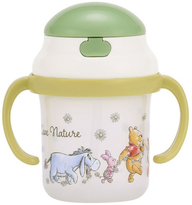 Skater POOH 練習吸管杯 12.4 x 8.6 x 12.2cm, 小熊維尼與小花, 230ml, 1個