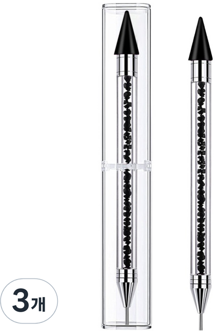 퍼니네일 고급형 크리스탈 네일 스톤피커, 블랙, 3개