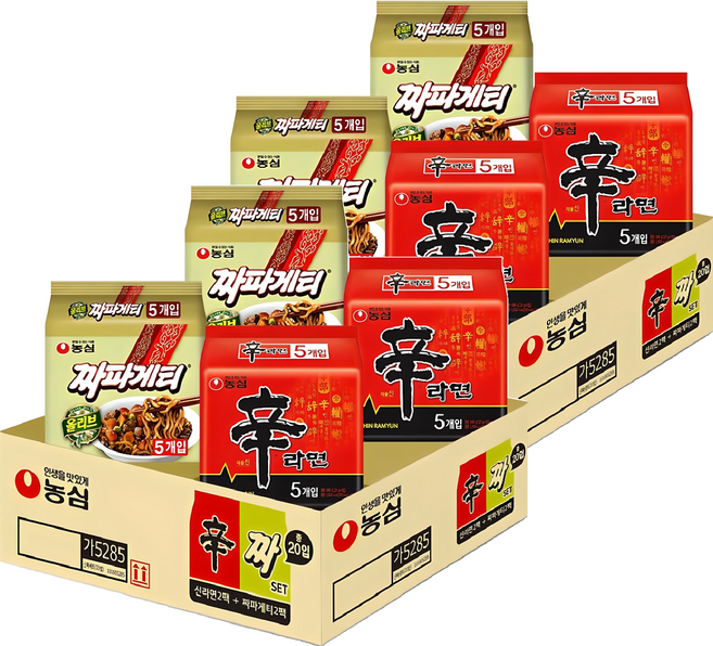 농심 신라면 10개 120g + 짜파게티 10개 140g 세트, 2세트
