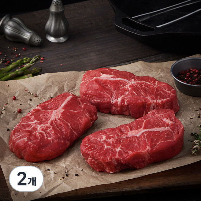 미국산 초이스 부채살 스테이크 (냉장), 600g, 2개