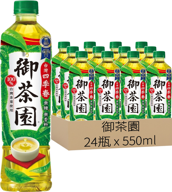 御茶園 台灣四季春 無糖, 550ml, 24瓶