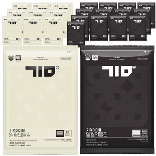 기역이미음 전장김 조미 25g x 5p + 무조미 12g x 7p, 209g, 2세트
