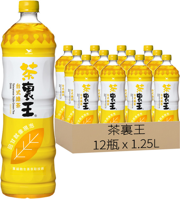茶裏王 台式綠茶, 1.25L, 12瓶