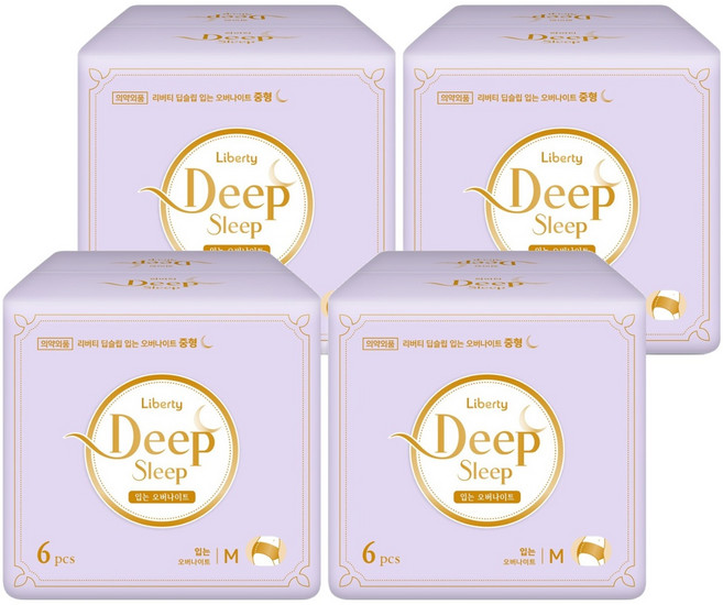 리버티 딥슬립 입는 오버나이트, 중형, 6개입, 4개