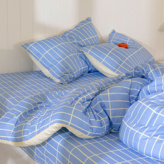 믹스앤매치 국내 제조 리틀맨션체크 먼지없는 사계절 차렵이불