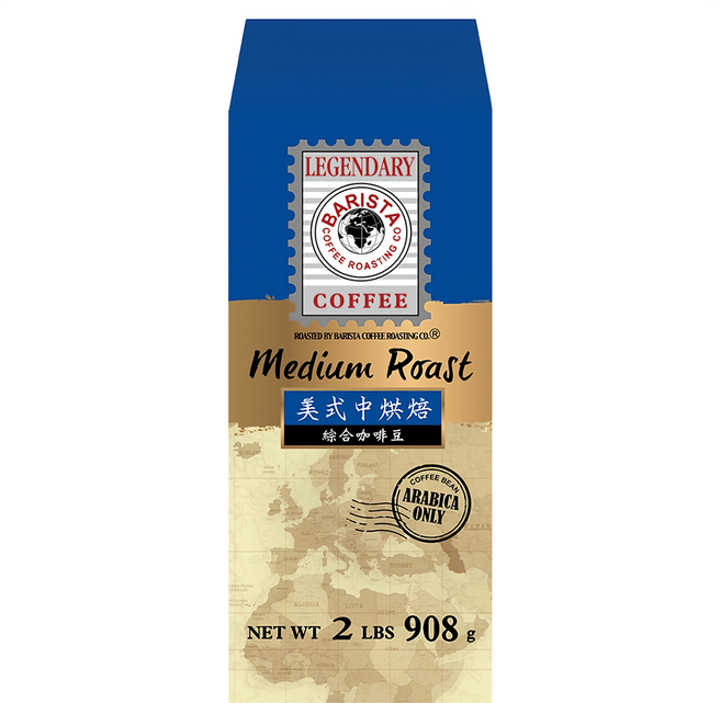 BARISTA COFFEE 西雅圖 Legendary美式中烘焙綜合咖啡豆, 咖啡豆(無研磨), 908g, 1包
