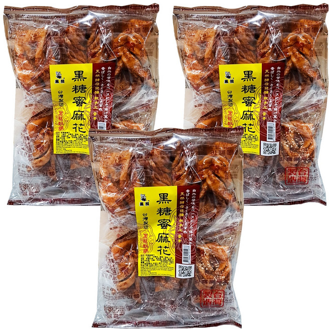 黑熊 黑糖蜜麻花, 180g, 3袋