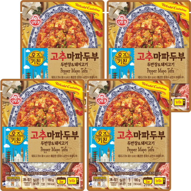 오즈키친 오뚜기 고추마파두부, 4개, 180g