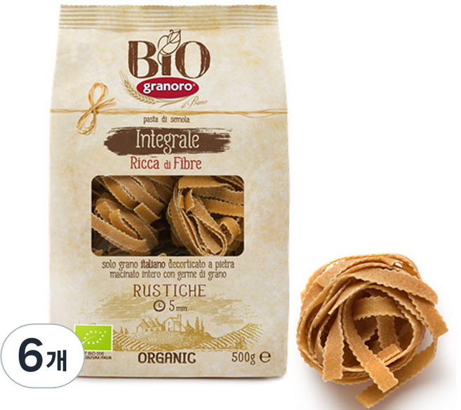 granoro 全麥鋸齒義大利鳥巢麵, 500g, 6個