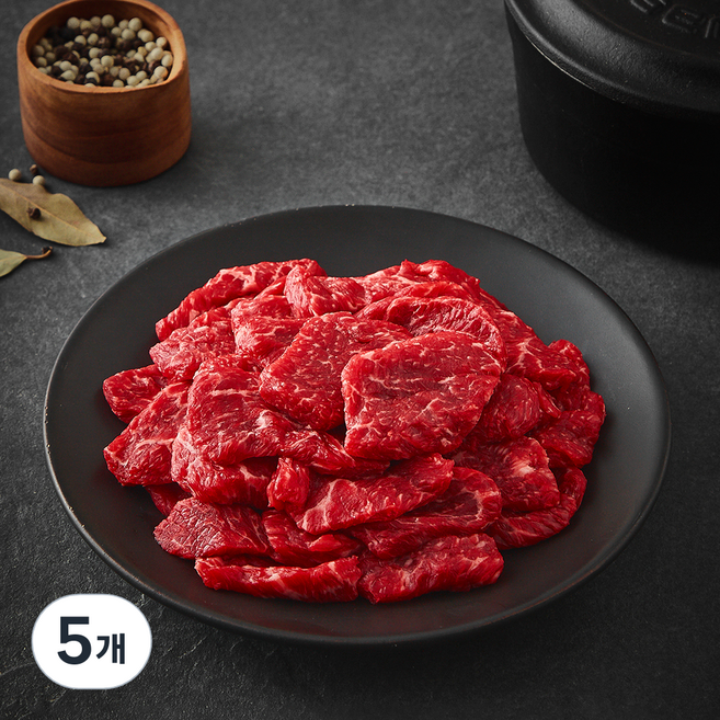 한우 1등급 국거리용 (냉장), 300g, 5개