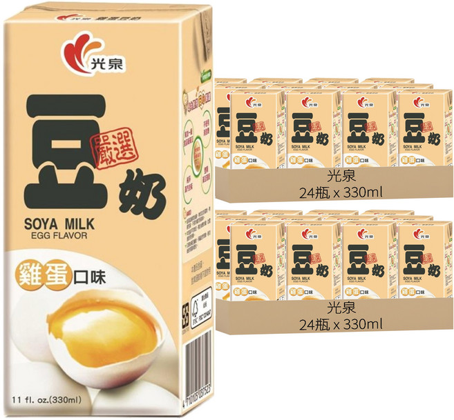 光泉 雞蛋豆奶, 330ml, 48瓶