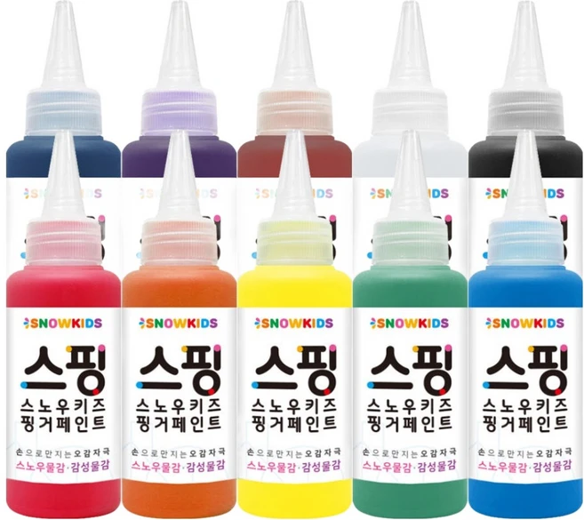 스노우키즈 핑거페인트 감성물감, 70ml, 10색 - 쿠팡