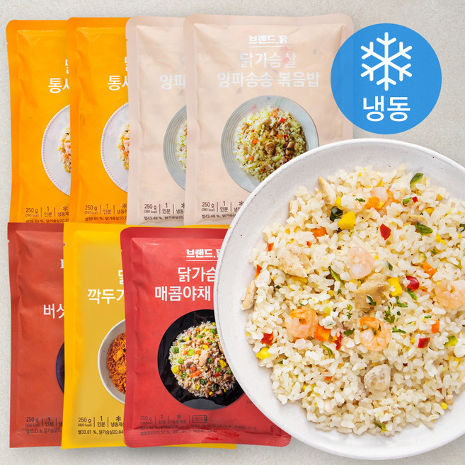 브랜드닭 닭가슴살 볶음밥 2종 x 2팩 + 3종 세트 (냉동), 1.75kg, 1세트