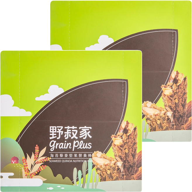 grain plus 野菽家 海苔藜麥堅果營養棒, 210g, 2盒