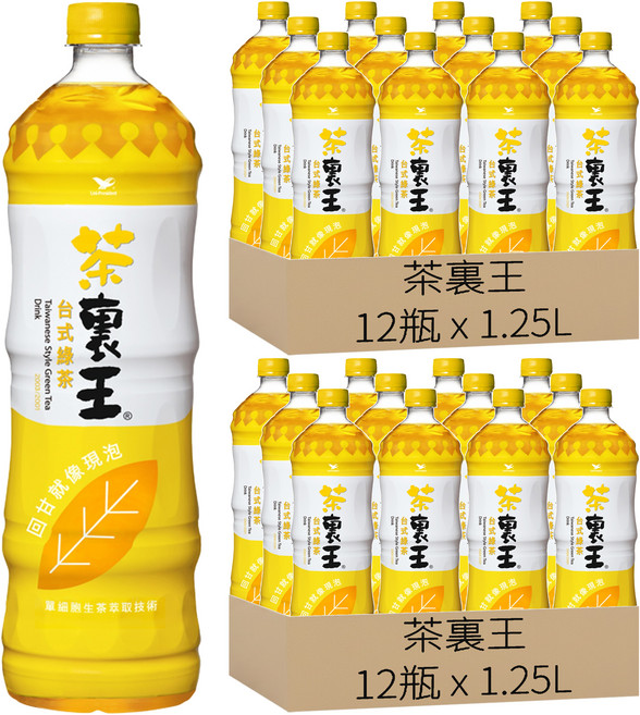 茶裏王 台式綠茶, 1.25L, 24瓶