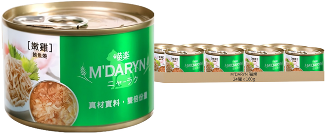 M'DARYN 喵樂 鮪魚燒 貓罐頭, 嫩雞 + 鮪魚, 160g, 24罐