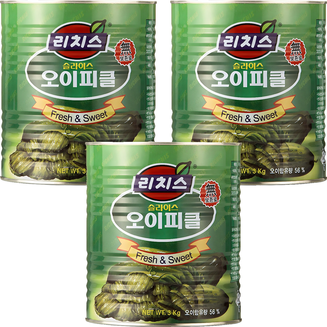 리치스 슬라이스 오이피클, 3개, 3kg