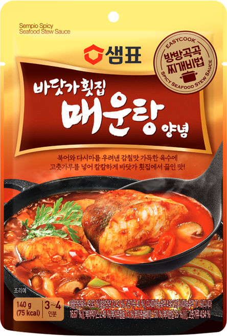 샘표 바닷가횟집 매운탕 찌개양념, 140g, 1개
