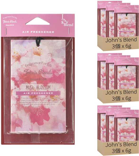 John's Blend 香氛片 空氣清新劑, 櫻花麝香2024, 6g, 9個
