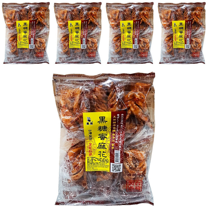 黑熊 黑糖蜜麻花, 180g, 5袋