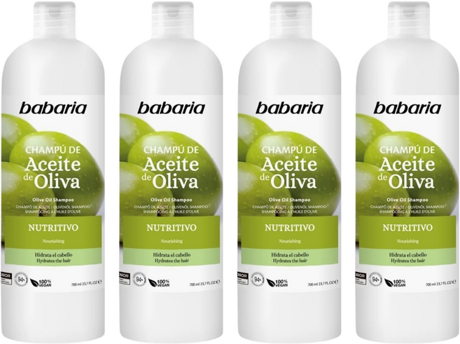 babaria 橄欖菁萃修護分岔洗髮乳, 700ml, 4瓶