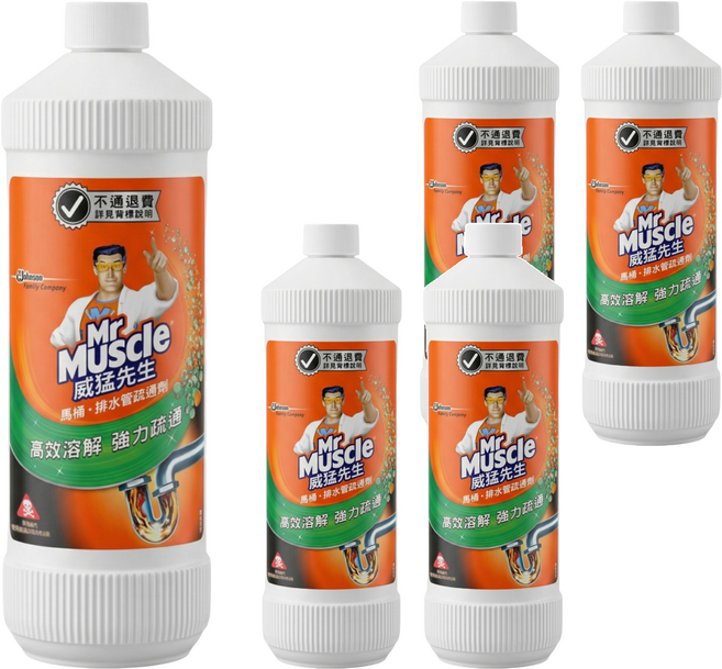 Mr Muscle 威猛先生 馬桶/排水管疏通劑, 960ml, 5瓶