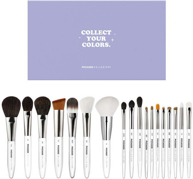 피카소꼴레지오니 메이크업 브러쉬 18종 세트, 1개, 혼합색상