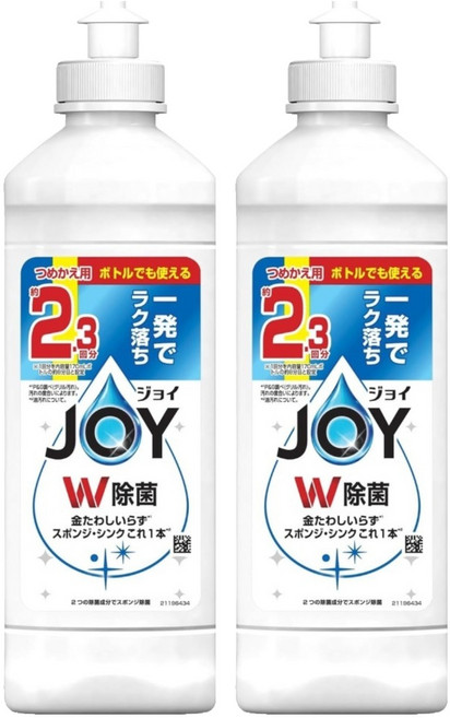 JOY W 除菌潔淨洗碗精補充瓶 除菌, 2個, 300ml